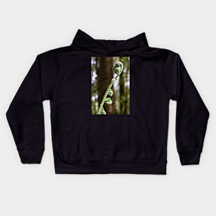 Unfurling tree fern. Kids Hoodie